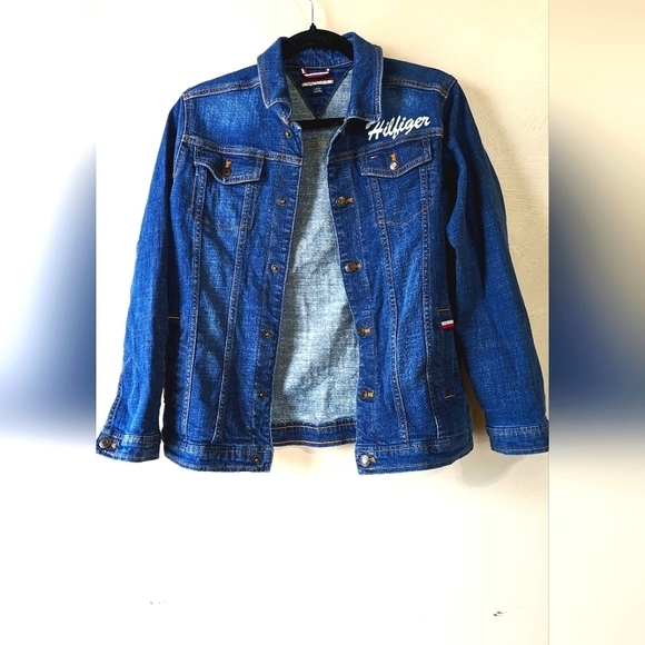 TOMMY HILFIGER l  Jean Jacket, Snap Buttons, Size L - Picture 1 of 12